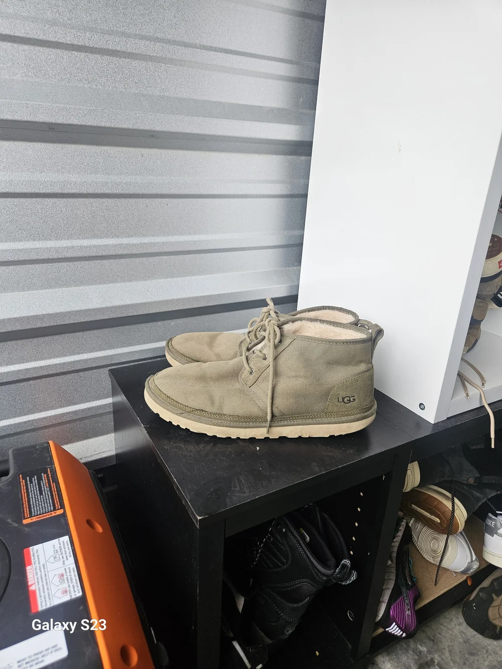 UGG Neumel Men’s Size 15 Canvas Chukka Boots Olive Tan Wool Lined 3264